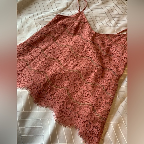 ❤️ Peachy pink coral lace adjustable strap camisole sexy tank blouse valentines - Picture 4 of 7
